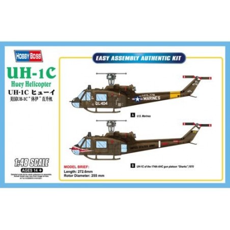 Maqueta de helicoptero Hobbyboss 1/48 UH-1C Huey Helicopter