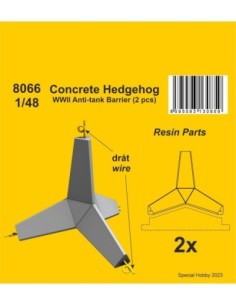1/48 Concrete Hedgehog - WWII Anti-tank Barrier (2 pcs.) 1/48