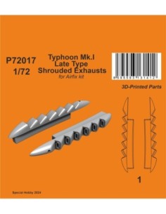 1/72  Typhoon Mk.I Late Type Shrouded Exhausts   / for Airfix kit