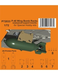 1/72  P-40 Wing Bomb Racks (w/plywood support boards)