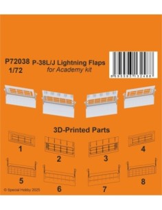 1/72  P-38L/J Lightning Flaps 1/72 / for Academy kit