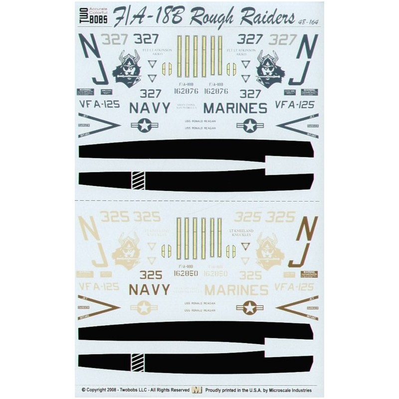 1/48 Decals McDonnell-Douglas F/A-18B VFA-125 Rough Raiders Aggressors