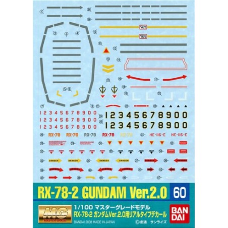 GD-60 MG Gundam Ver.2.0 Real Type Decals