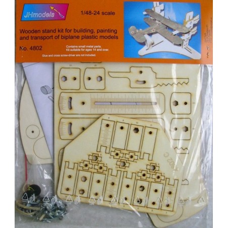 1/48 Wooden Bi Plane Stand for Building, Painting, and Transporting Models
