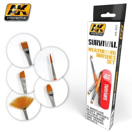Survival Weathering Brushes Set (kit 5 Pinceles)