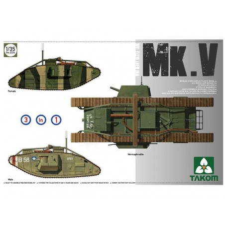1/35 WWI Heavy Battle Tank Mark V (3-in-1 Kit)