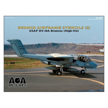 Calcas 1/32 North-American/Rockwell OV-10A Broncos airframe stencils (high-viz) 