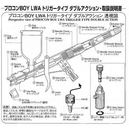 Aerógrafo Procon Boy LWA Trigger Type 0.5mm Nozzle