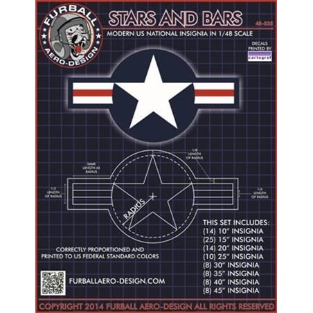1/48 decals  95 correctly proportioned modern (post 1947) US National Insignia. 