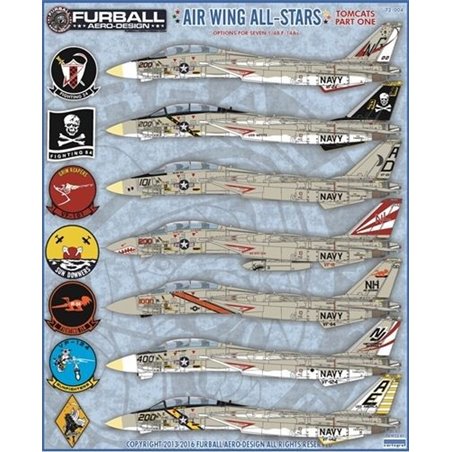 1/72 decals"Air wing All-Stars Tomcats Part One" Grumman F-14A Tomcat