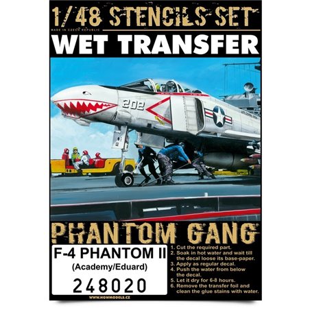 1/48 McDonnell F-4 Phantom stencils  Wet Transfer 