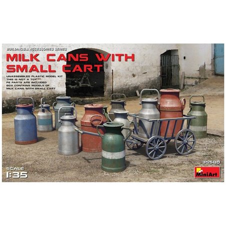1/35 Milk Cans with Small Cart 