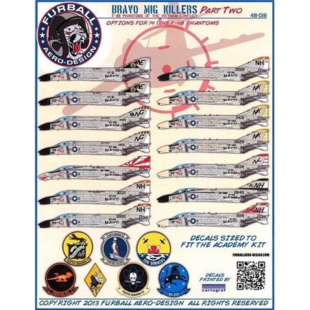 1/48 decals McDonnell F-4B Phantom Bravo MIG Killers II 