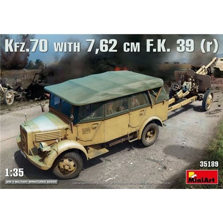 Maqueta de camion Miniart 1/35 Kfz.70 & 7,62 cm F.K. 39 (r)