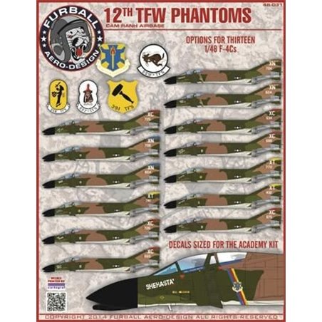 1/48 decals "12th Tactical Fighter Wing Phantoms" 
