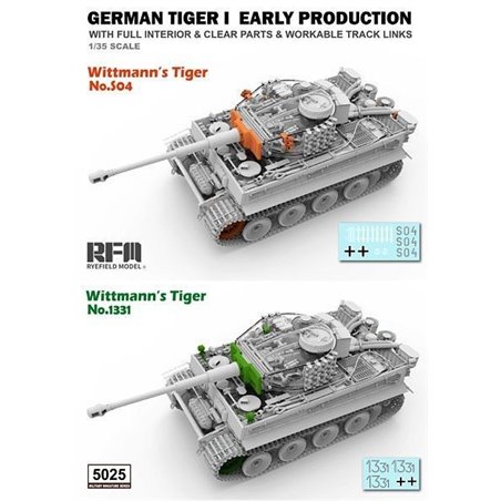 1/35 German Tiger I Early Production with Full Interior, Clear Parts & Workable Track Links
