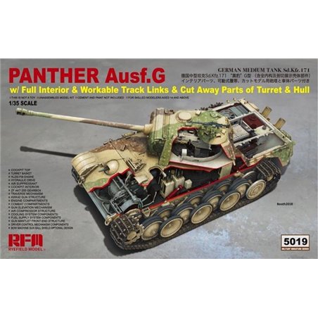 1/35 PANTHER AUSF.G W/FULL INTERIOR, WORKABLE TRACK LINKS, CUT AWAY PARTS OF TURRET & HULL