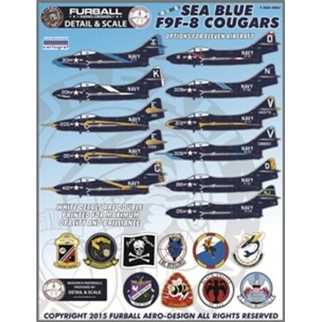 1/48 decals Sea Blue Grumman F9F-8 Cougars