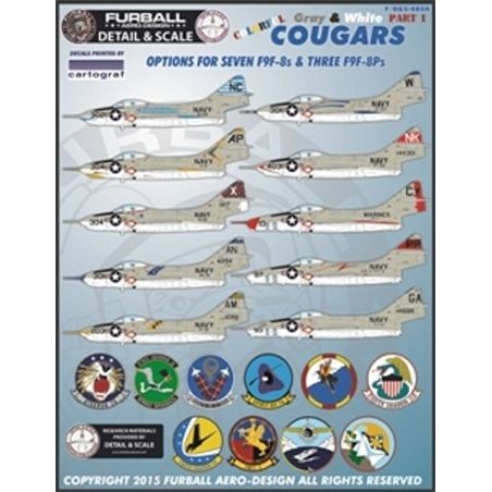 1/48 decals Colorful Gray & White Cougars