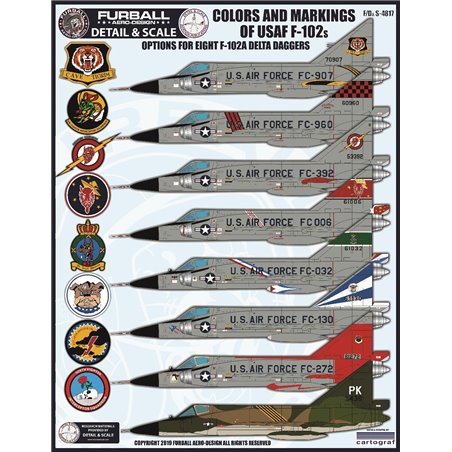 1/48 decals “Colors and Markings of USAF Convair F-102As "