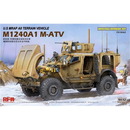 1/35 U.S MRAP ALL TERRAIN VEHICLE M1240A1 M-ATV WITH FULL INTERIOR