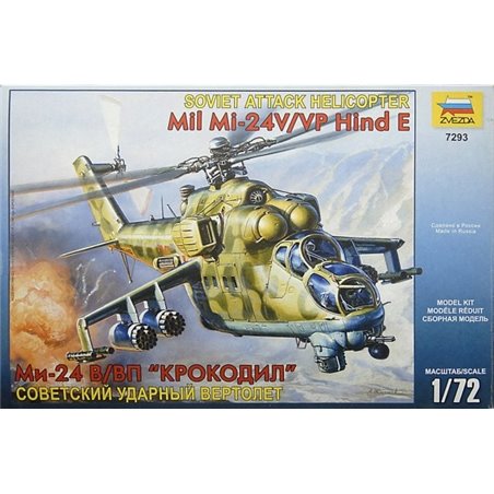 Maqueta de helicoptero Zvezda 1/72 Soviet Attack Helicopter Mil Mi-24V/VP