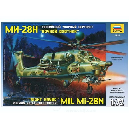 Zvezda 1/72 MIL MI-28N Night Havoc Russian Attack Helicopter  model kit