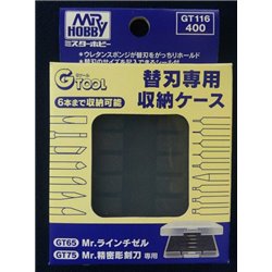 Caja Mr Hobby GT-116 Spare Blade Storage Case para guardar cuchillas de recambio GT-65 y GT-75