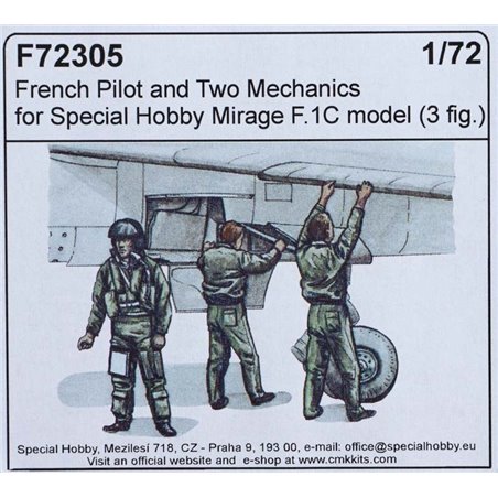 CMK 1/72 French Pilot and Two Mechanics figure resin kit