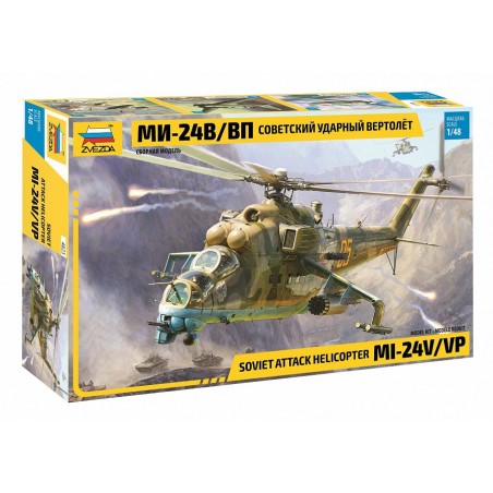 Zvezda 1/48 Mi-24V/VP Soviet Attack Helicopter model kit
