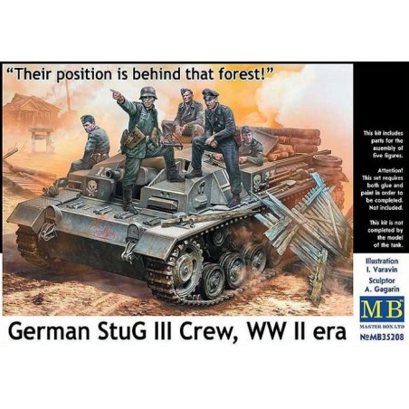 1/35 GERMAN STUG III CREW. WW II ERA. THEIR POSITION IS BEHIND THAT FOREST!