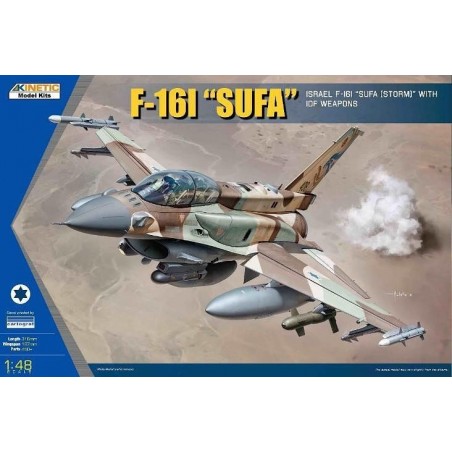 Kinetic 1/48 F-16I "SUFA" Israel F-16I "Sufa (Storm)" with IDF Weapons aircraft model kit
