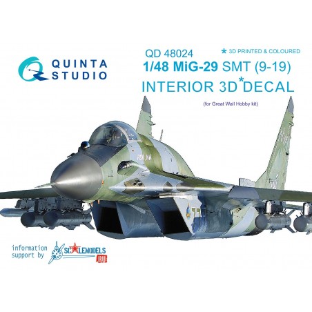1/48 MiG-29SMT (9-19) 3D-Printed & colored Interior (GWH kits) 