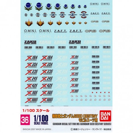 GD-36 SEED DESTINY SERIES DECALS