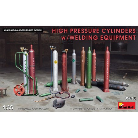 Maqueta Miniart 1/35 High Pressure Cylinders w/Welding Equipment