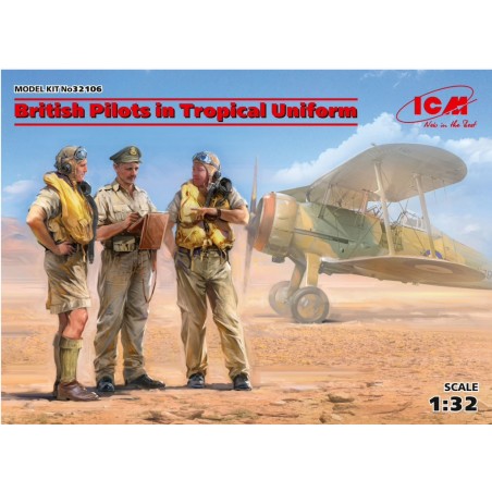 1/32 BRITISH PILOTS IN TROPICAL UNIFORM (1939-1943) (3 FIGURES)