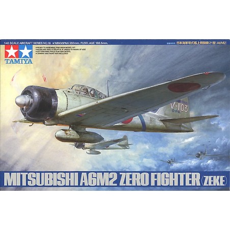 Maqueta de avión Tamiya 1/48 Mitsubishi A6M2 Type 21 Zero (Zeke) Fighter