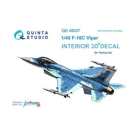 1/48 F-16 C 3D-Printed & colored Interior on decal paper (for Tamiya kit) 