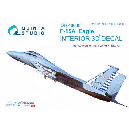 1/48 McDonnell F-15A  3D-Printed & colored Interior on decal paper (for GWK kit) 