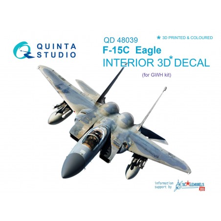 1/48 McDonnell F-15C  3D-Printed & colored Interior on decal paper (for GWK kit) 