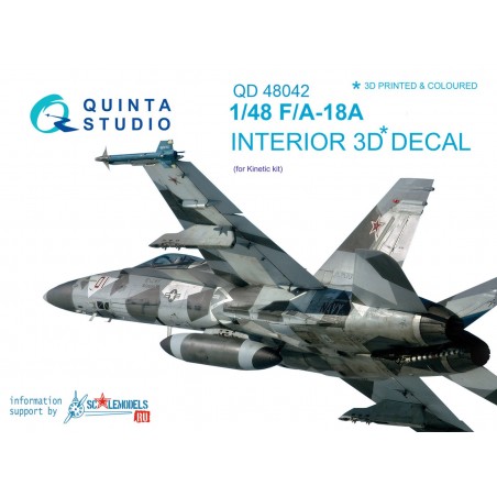 1/48F/A-18A Interior 3D Decal (Kinetic)