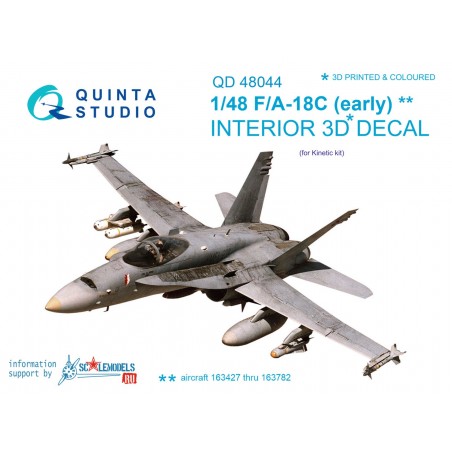 1/48 McDonnell-Douglas F/A-18С (early) Interior 3D Decal (Kinetic)