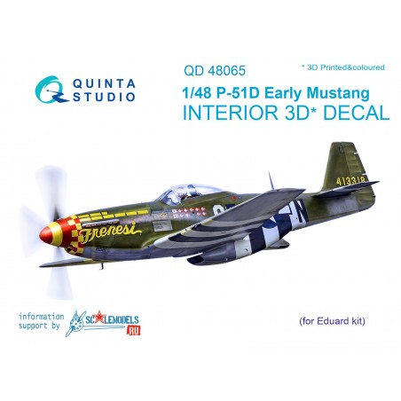 1/48 North-American P-51D Mustang (Early) -Printed & colored  (for Eduard kit) 