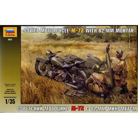 1/35 M72 SOVIET MOTORCYCLE & 82MM MORTAR (2 FIGURE)