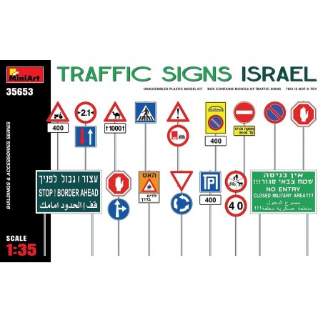Maqueta Miniart 1/35 Traffic Signs. Israel