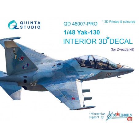 Quinta Studio decals 1/48 Yak-130 3D interior panels (Zvezda kits)