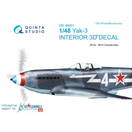 1/48 Yak-3 3D interior panels (Zvezda kit) 