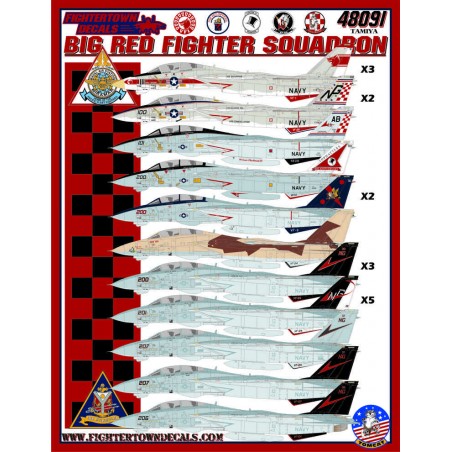 Fightertown Calcas 1/48 Big Red Fighter Squadron Grumman F-14A / F-14B Tomcat