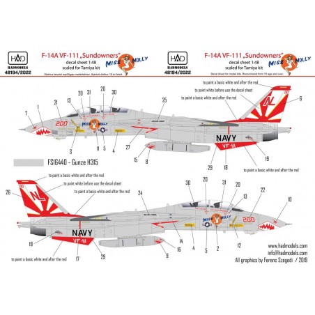 HAD 1/48 Calcas F-14A VF111 ”Sundowners” - Miss Molly