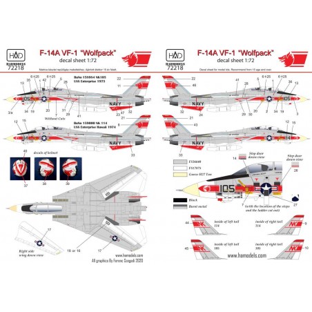 1/72 HAD Decal F-14A VF-1 'Wolfpack'